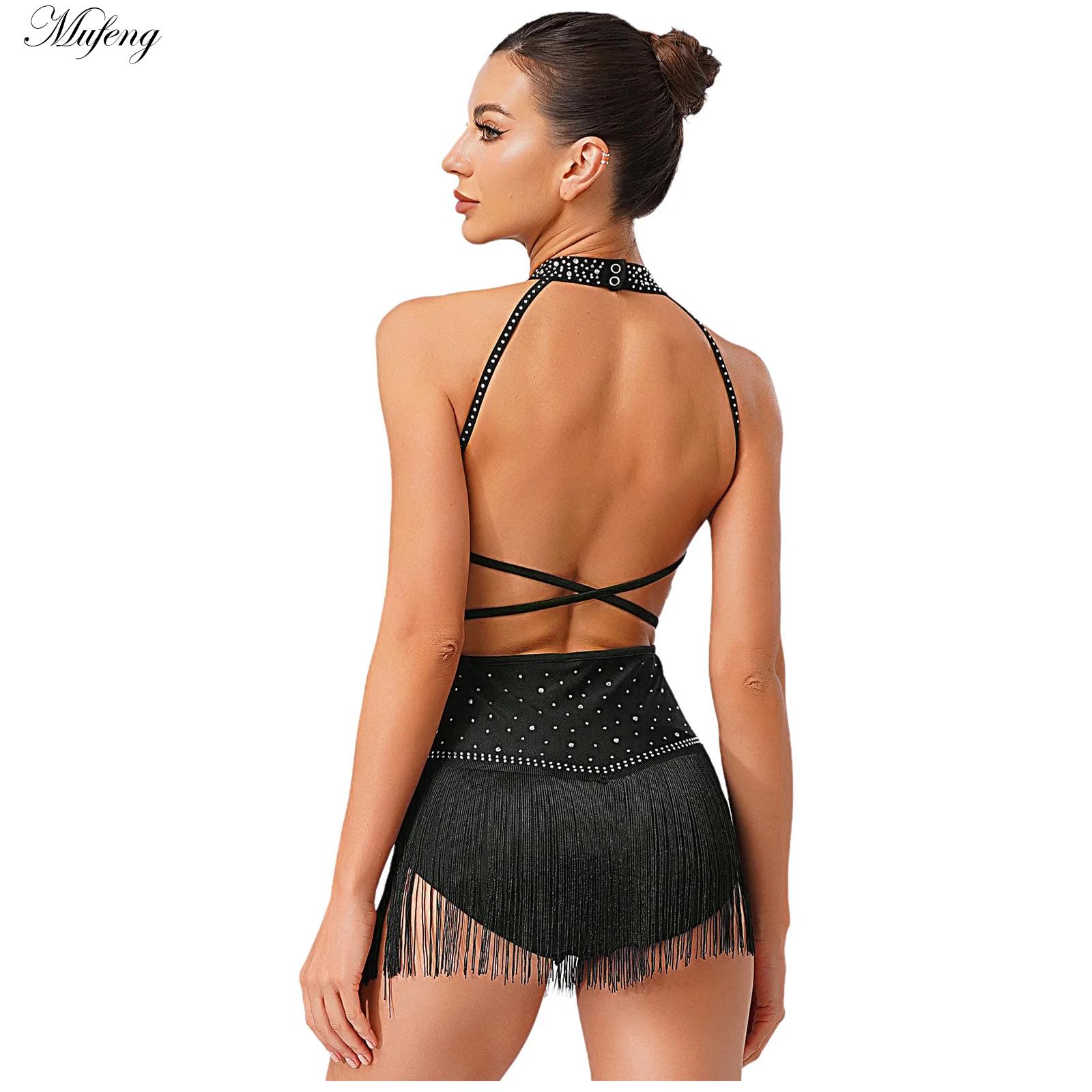 Rhinestone Banding Trim - Women Dance Rhythmic Dresses Sleeveless Mock