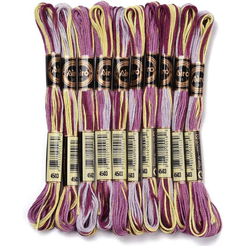 Embroidery Embellishments - 6 Strands Purple Variegated Embroidery Floss