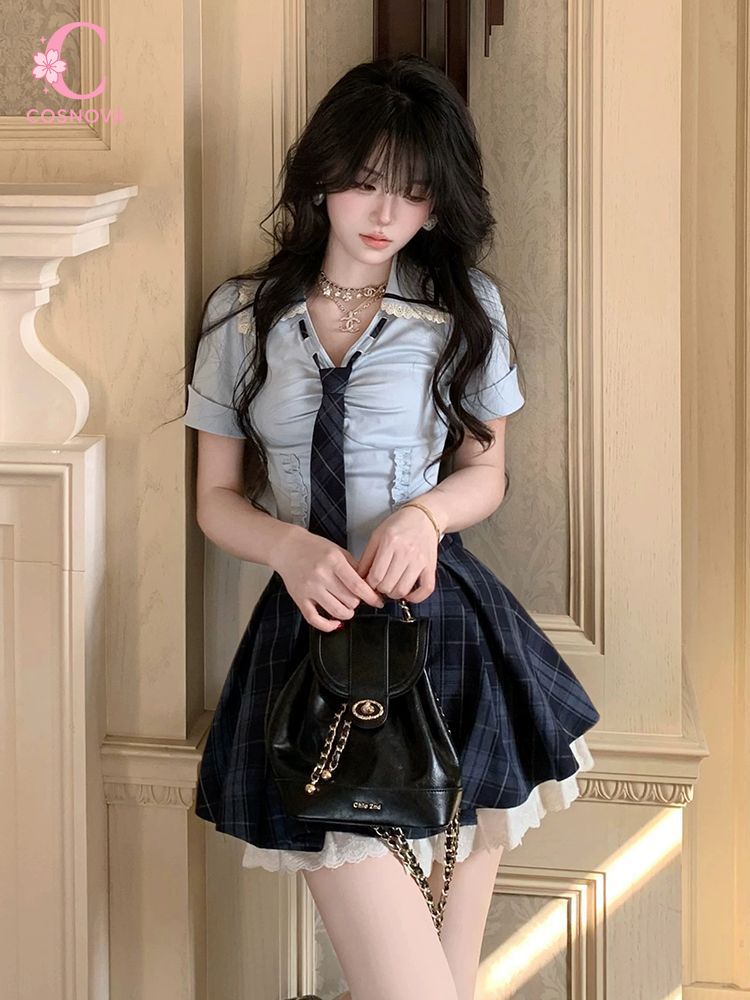 Elastic Lace Trim - Summer New Preppy Y2K 2 Piece