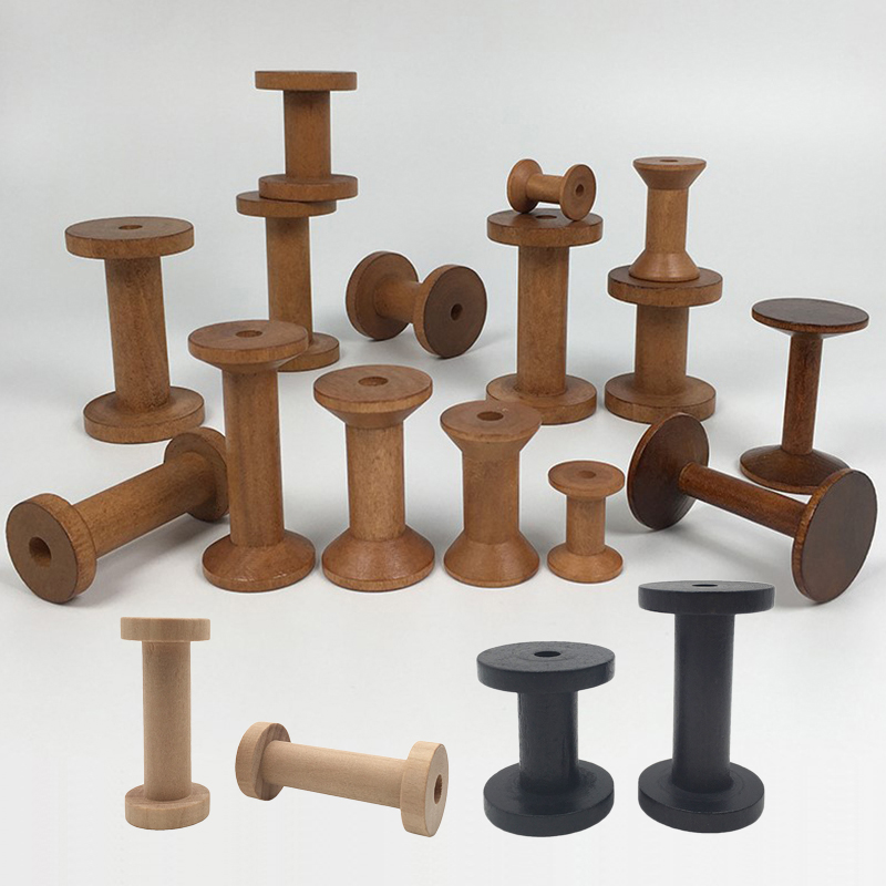 Organza Ribbon Spool - 10Pcs/Set Vintage Natural Wooden Spools for