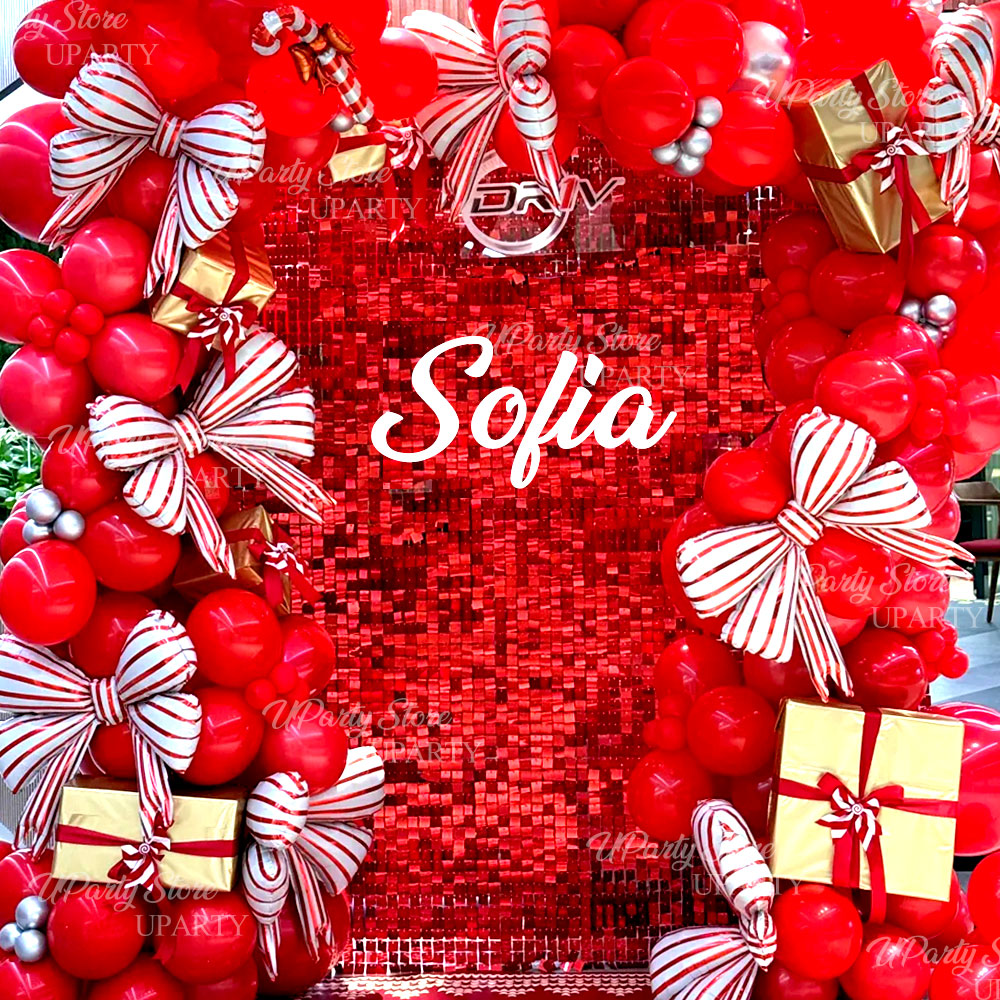 Sequin Fabric Panel - Red Shimmer Wall Backdrop Panels 12/16/18/24pcs