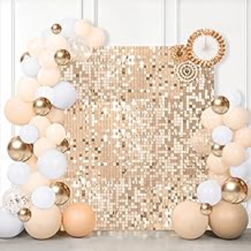 Sequin Fabric Panel - 9/12/16/18pcs Matte Gold Black Sequin Shimmer