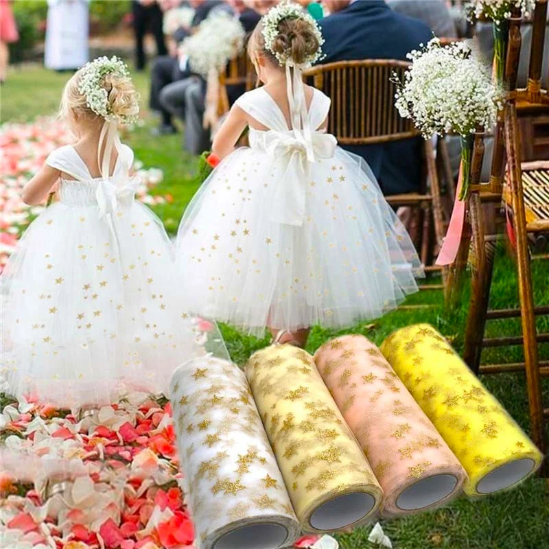 Organza Ribbon Spool - 6inch 10Y Tule Roll Organza Star