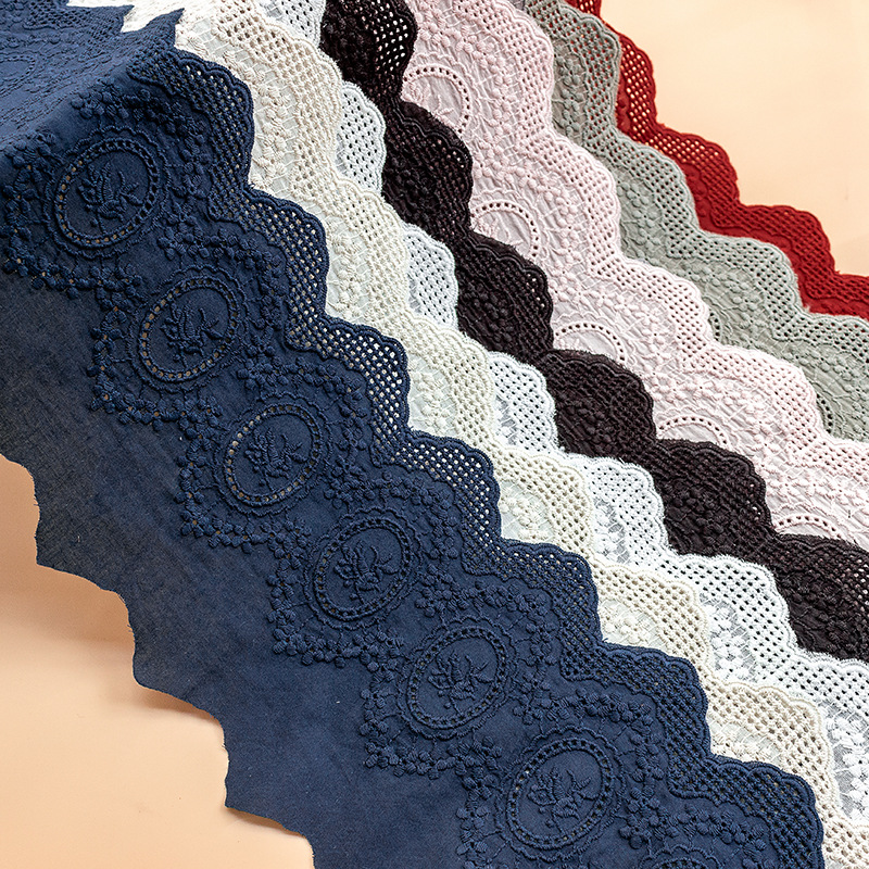 Lace Ribbon Trim - 2Yards Colorful Cotton Embroidered Lace Net