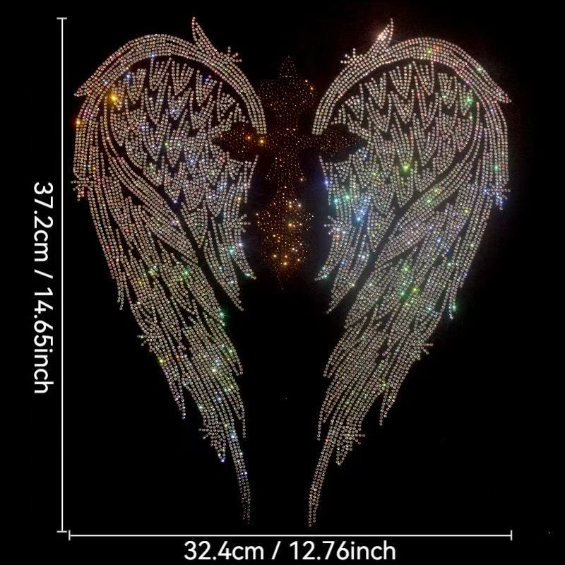 Hotfix Rhinestone Sheet - Stylish DIY Clothes Stickers: Wing Rhinestone