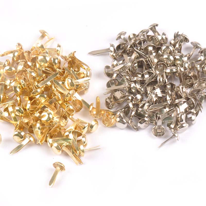 Embellishments For Scrapbooking - 100Pcs Mix Round Brads Silver/golden Embellishments