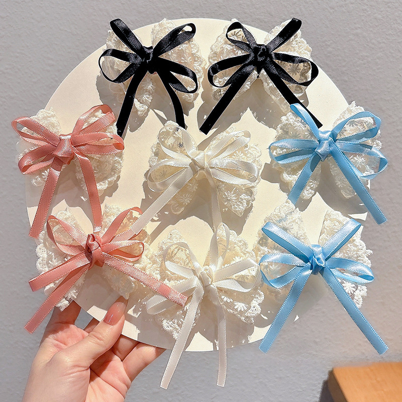 2Pcs Elegant Lace Bow Hairpins - Lace Ribbon Trim recension och pris