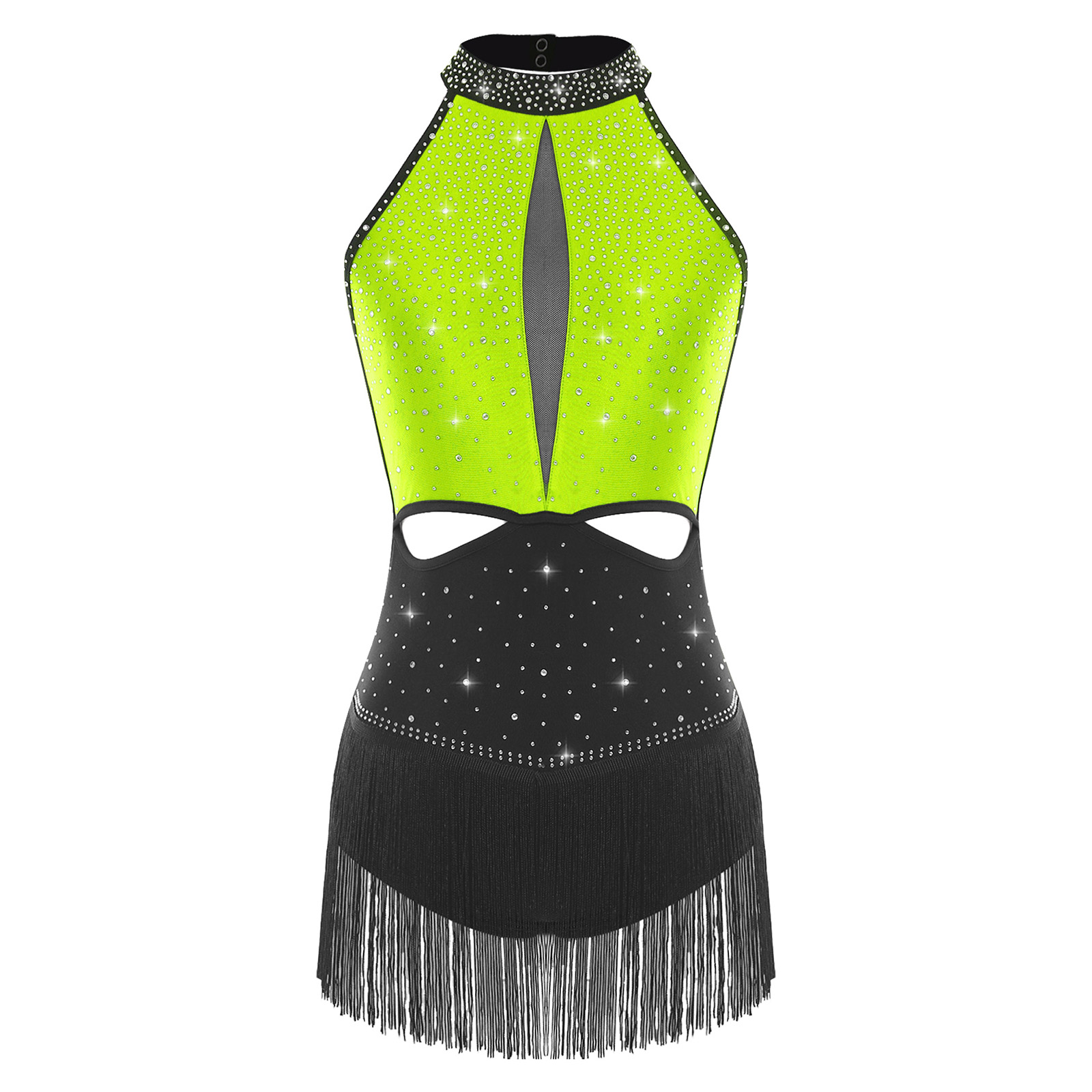 Women Dance Rhythmic Dresses S - Rhinestone Banding Trim recension och pris