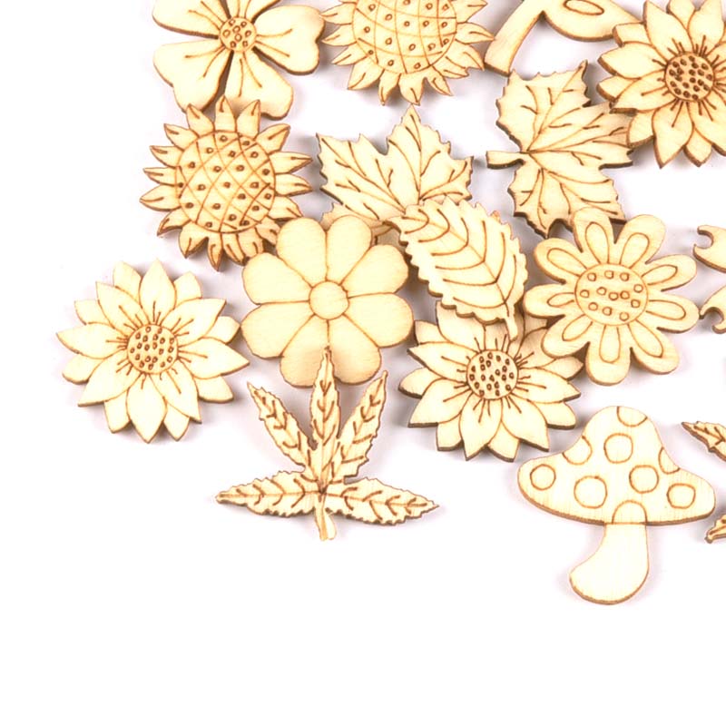 30Pcs 25-30mm Wood DIY Accesso - Embellishments For Scrapbooking recension och pris