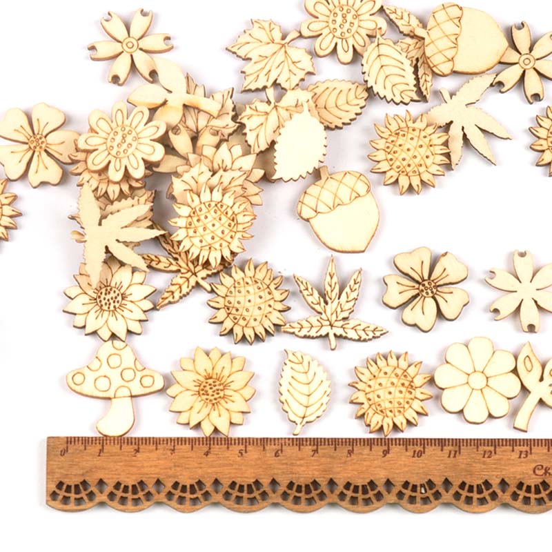30Pcs 25-30mm Wood DIY Accesso - Embellishments For Scrapbooking recension och pris