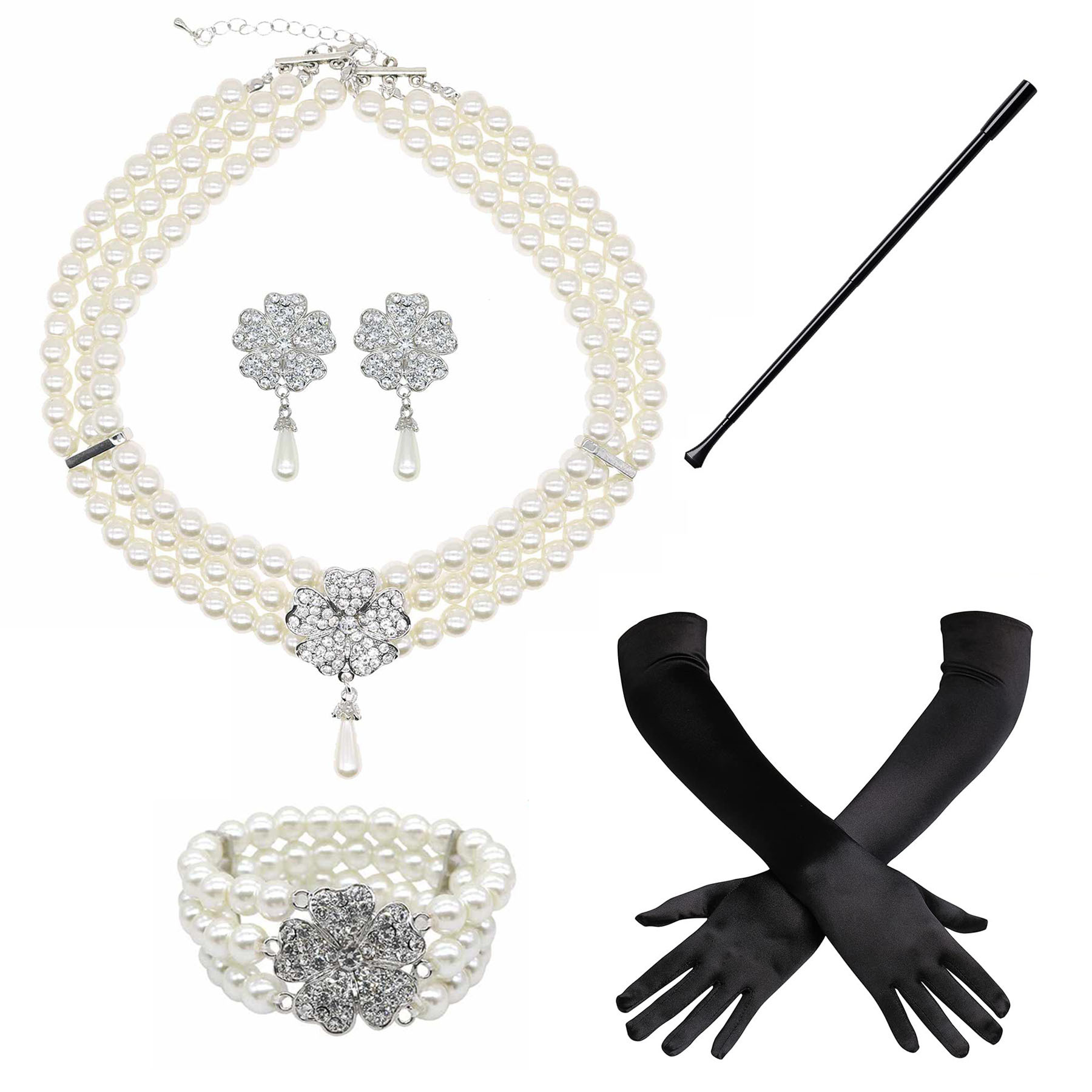1920s1950s Imitation Pearl Nec - Pearl Trim Chain recension och pris