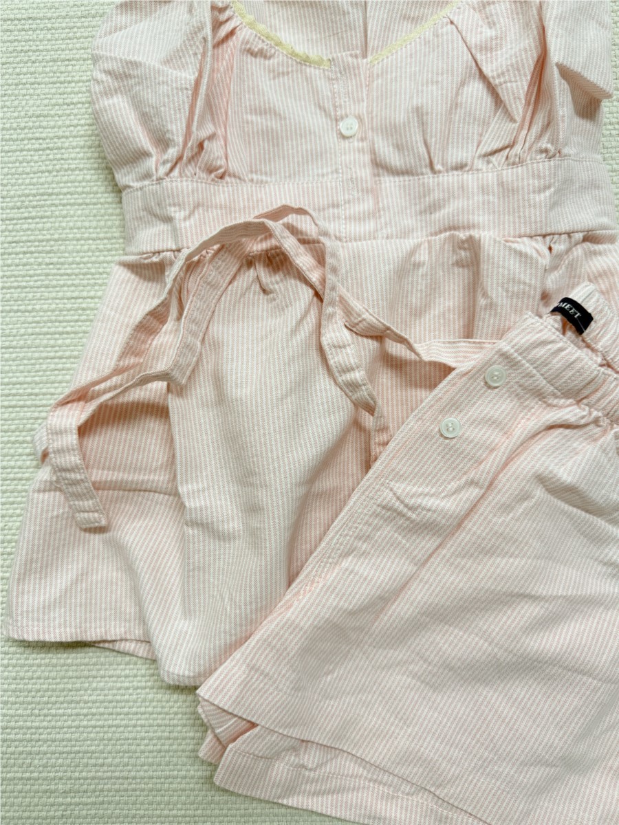 Pink Striped Lace Trim Tank Sh - Elastic Lace Trim recension och pris