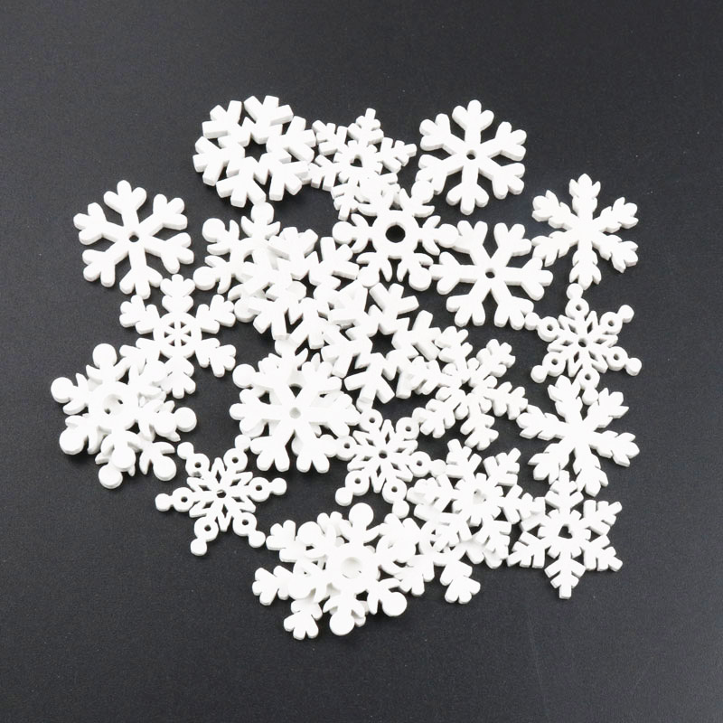 20Pcs Wooden Christmas Snowfla - Embellishments For Scrapbooking recension och pris