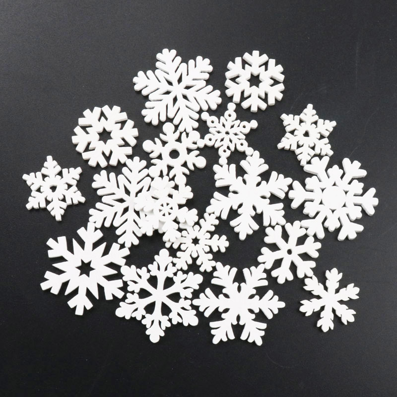 20Pcs Wooden Christmas Snowfla - Embellishments For Scrapbooking recension och pris