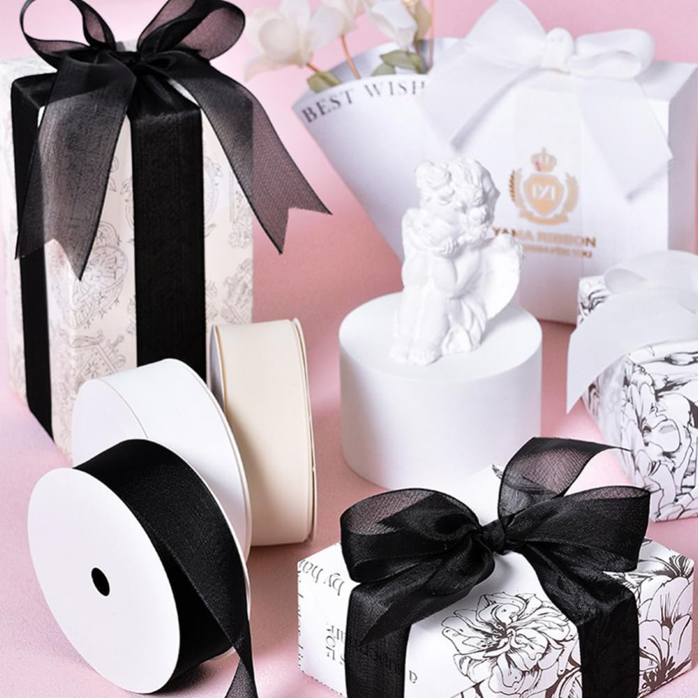 1Inch Black Organza Ribbon Wir - Organza Ribbon Spool recension och pris
