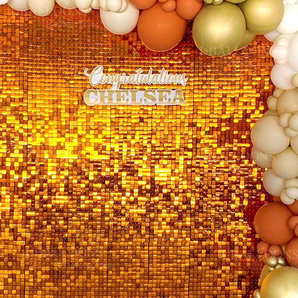 Bright Orange Shimmer Wall Bac - Sequin Fabric Panel recension och pris