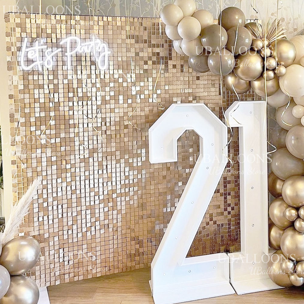 Matte Beige Gold Shimmer Sequi - Sequin Fabric Panel recension och pris
