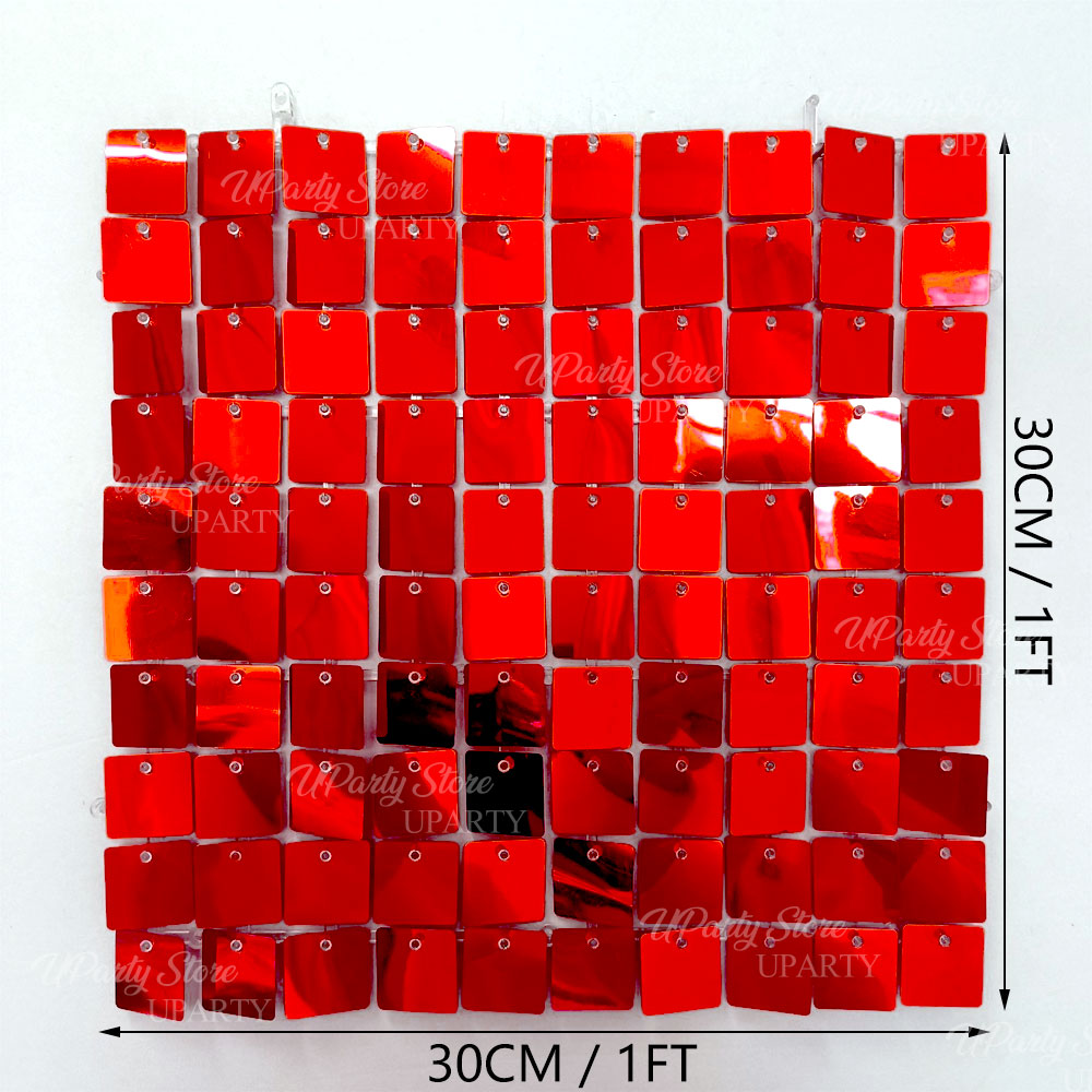 Red Shimmer Wall Backdrop Pane - Sequin Fabric Panel recension och pris