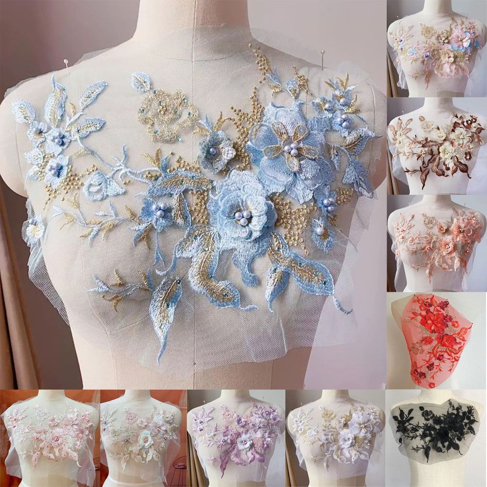 3D Flowers Beaded Lace Fabrics - Embellishments For Scrapbooking recension och pris