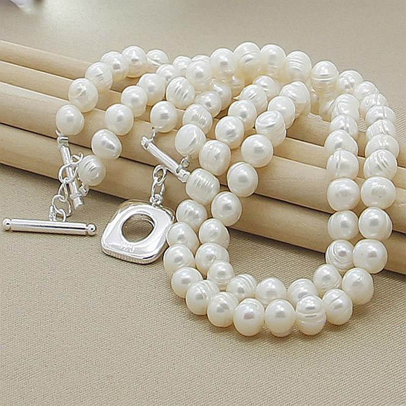 Aravant 925 Silver Double Laye - Pearl Trim Chain recension och pris