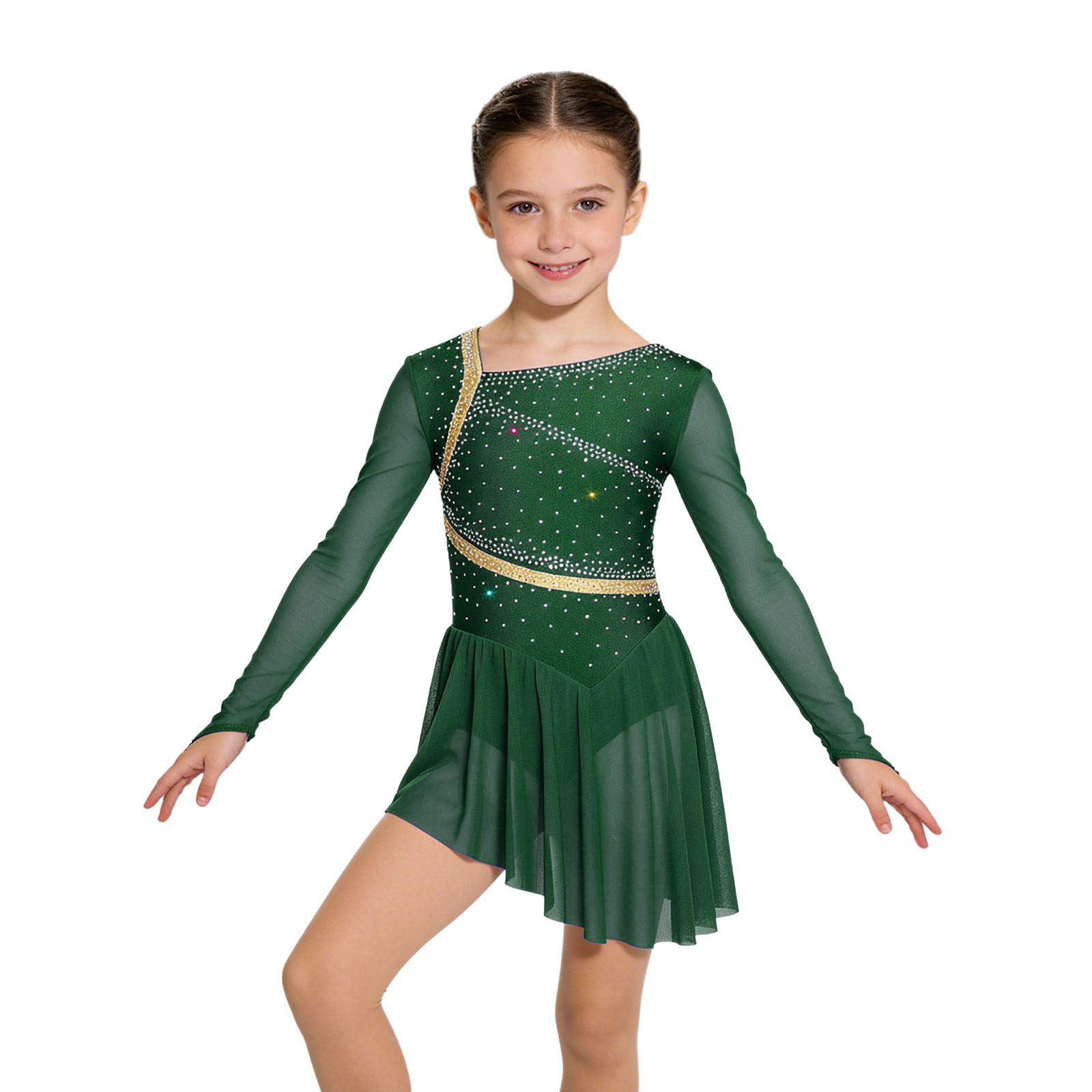 Kids Girls Figure Skating Lyri - Rhinestone Banding Trim recension och pris