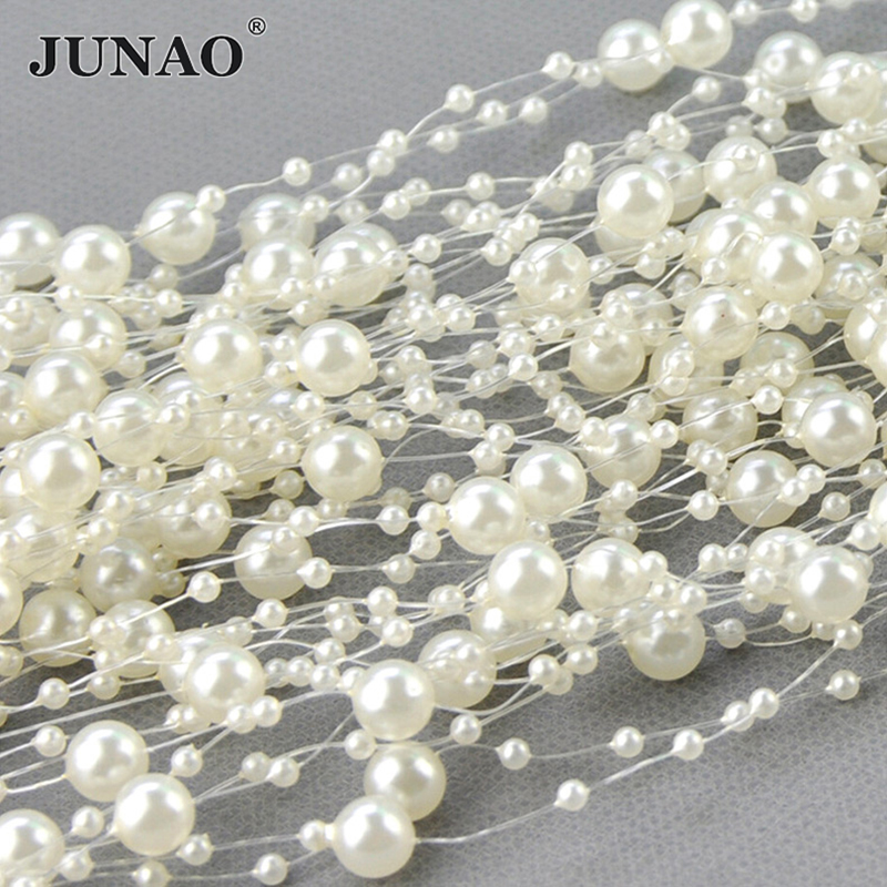 JUNAO 20 Meter 3+8mm White Rou - Pearl Trim Chain recension och pris