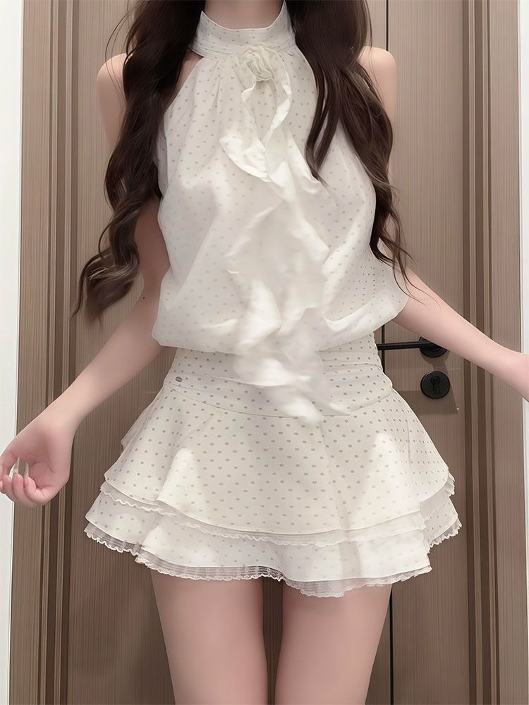 French Sweet Polka Dot 2 Piece - Elastic Lace Trim recension och pris
