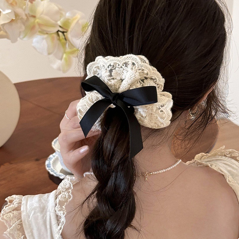 French retro double layered bo - Lace Ribbon Trim recension och pris