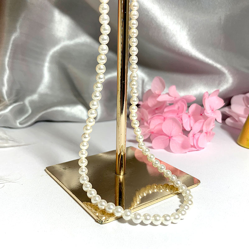 Elegant 4mm Shell Pearl Neckla - Pearl Trim Chain recension och pris