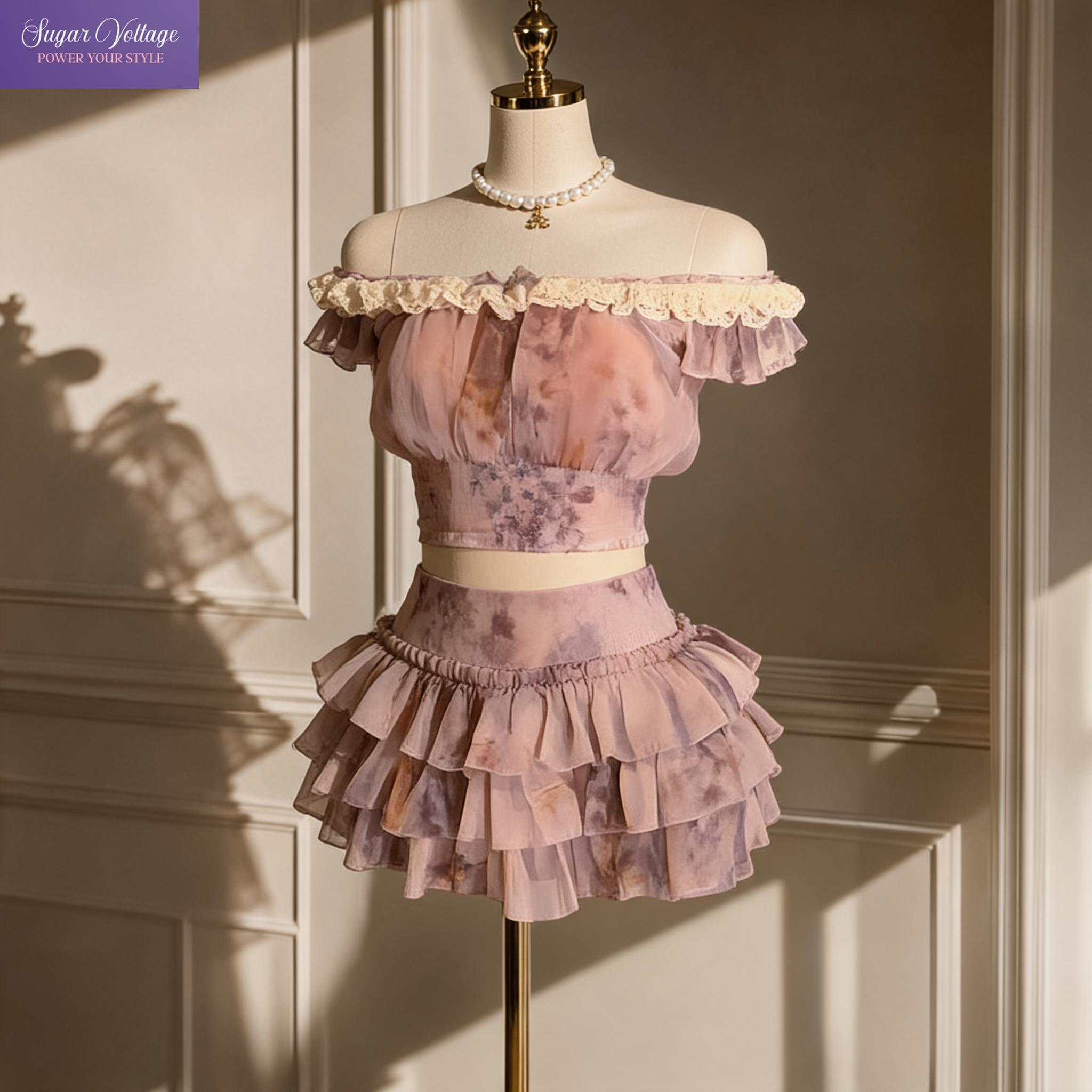 French Sweet Coquette Off Shou - Elastic Lace Trim recension och pris