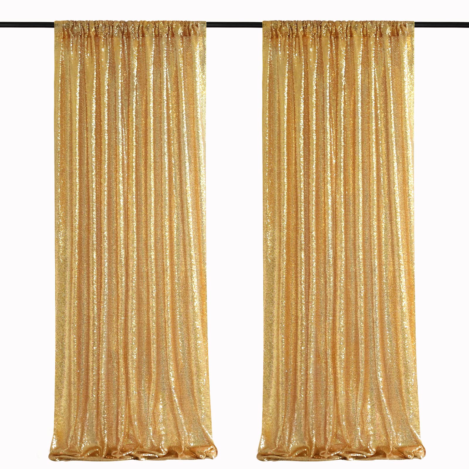 2PCS Gold Sequin Party Backdro - Sequin Fabric Panel recension och pris