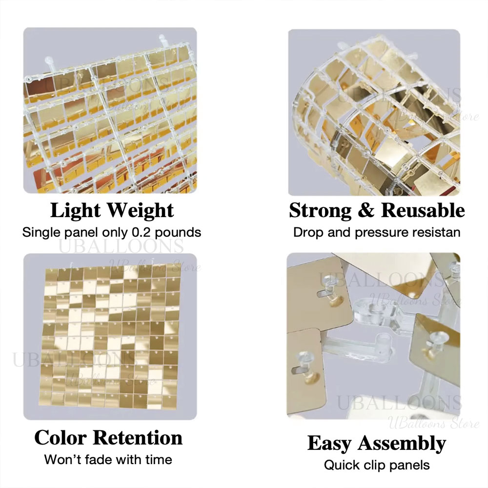 Iridescent Silver Shimmer Wall - Sequin Fabric Panel recension och pris