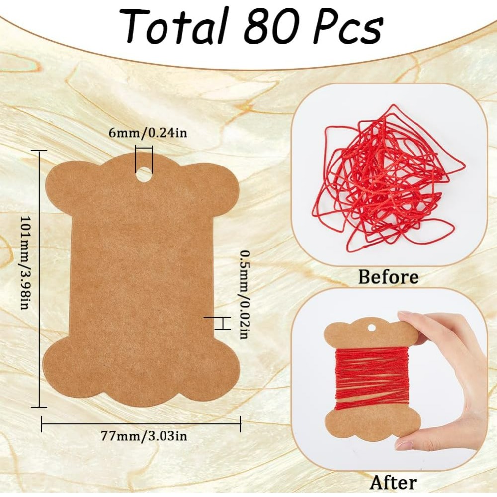 80Pcs Embroidery Thread Cardbo - Organza Ribbon Spool recension och pris