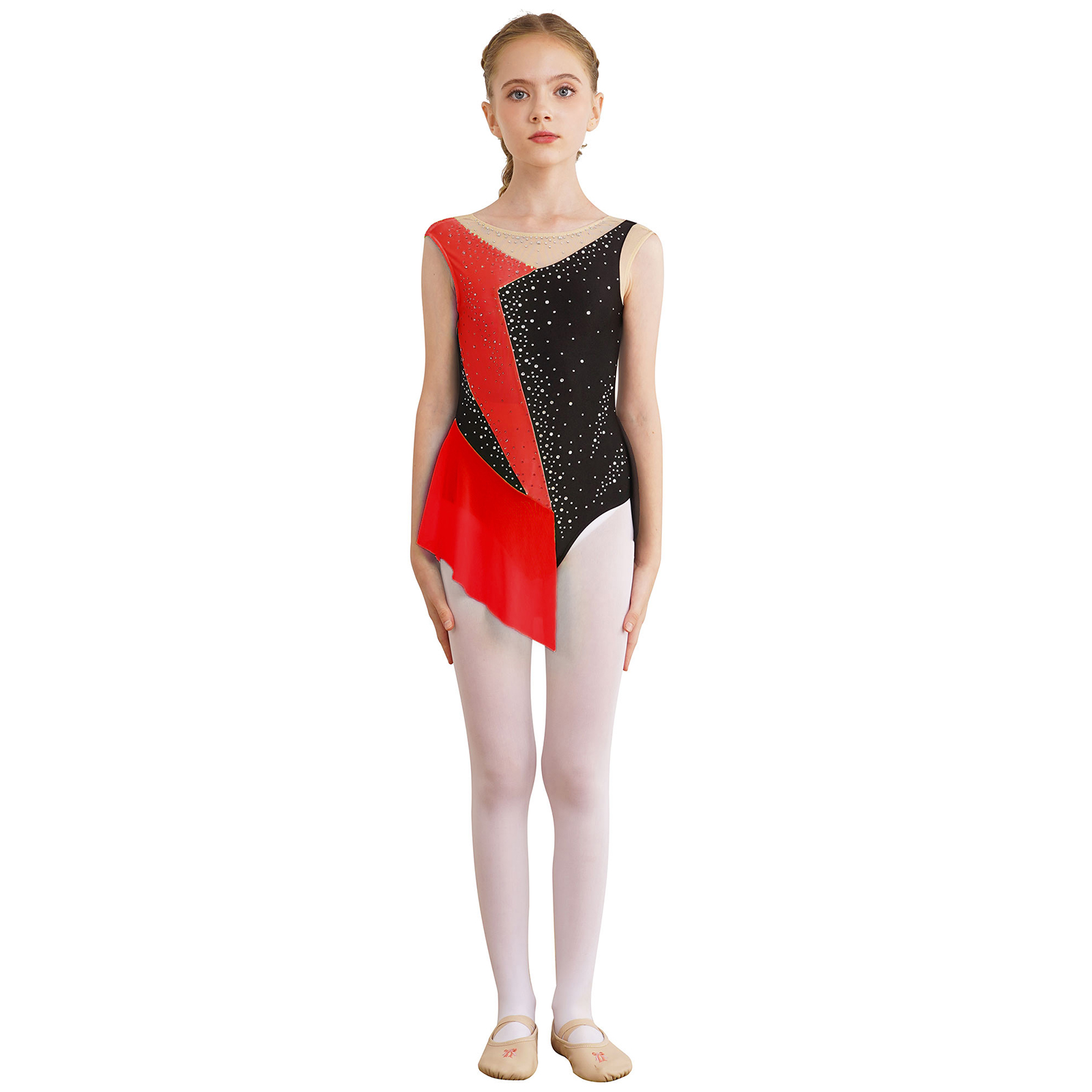 Sleeveless Ballet Dance Leotar - Rhinestone Banding Trim recension och pris