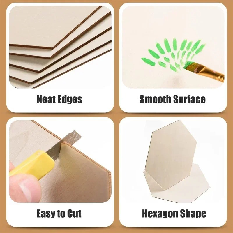 10-120mm Wooden Hexagon Blank  - Embellish Craft recension och pris