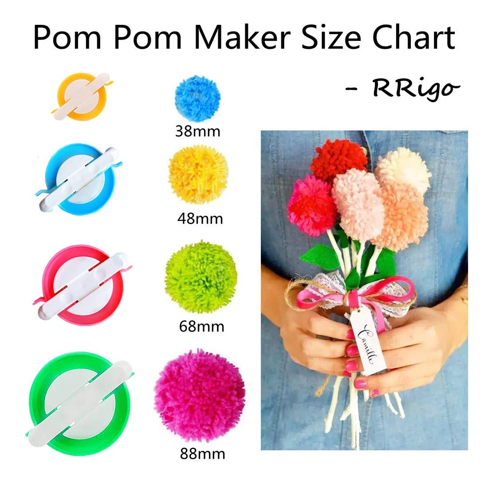 4-Size Pom Pom Maker Kit with  - Pom Pom Maker Tool recension och pris