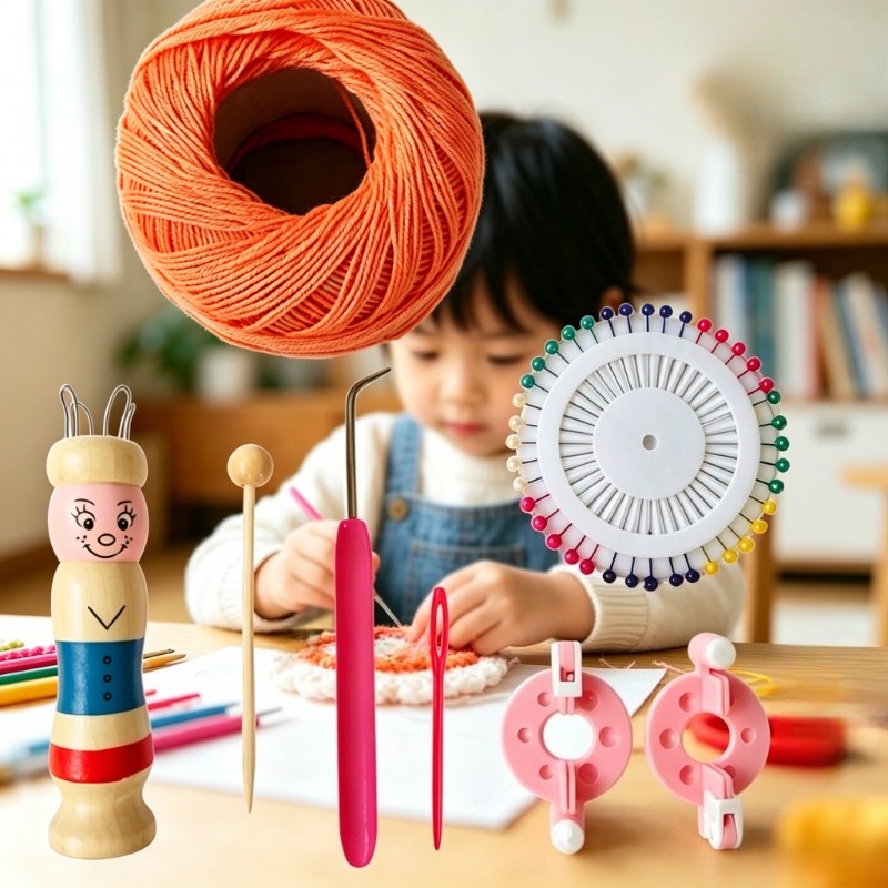 Wooden Doll French Knitter Kid - Pom Pom Maker Tool recension och pris