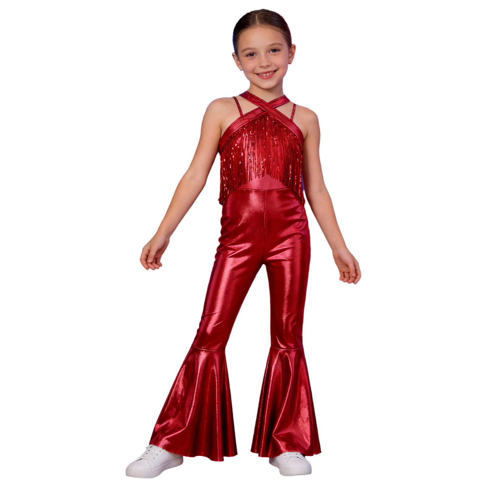 Kids Girl Sleeveless Rhineston - Rhinestone Banding Trim recension och pris